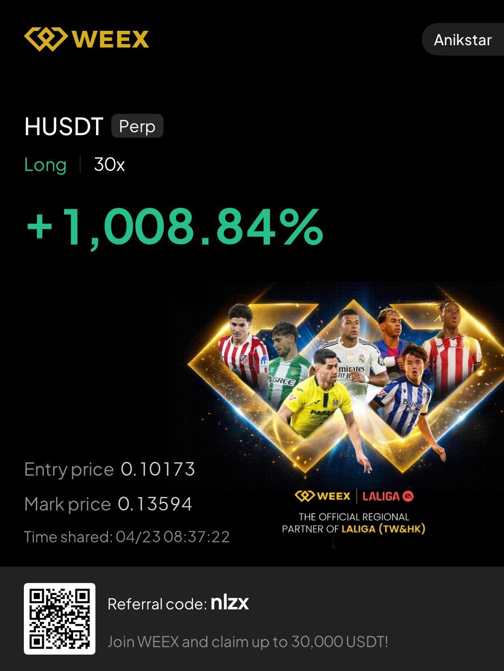 Trading student results and account proof